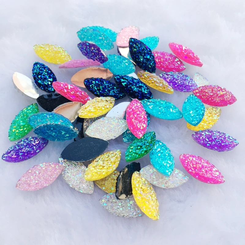 DIY80pcs  AB Resin Rhinestone shiny crystal horse eye flat back scrapbook diy wedding decorating party resin strass