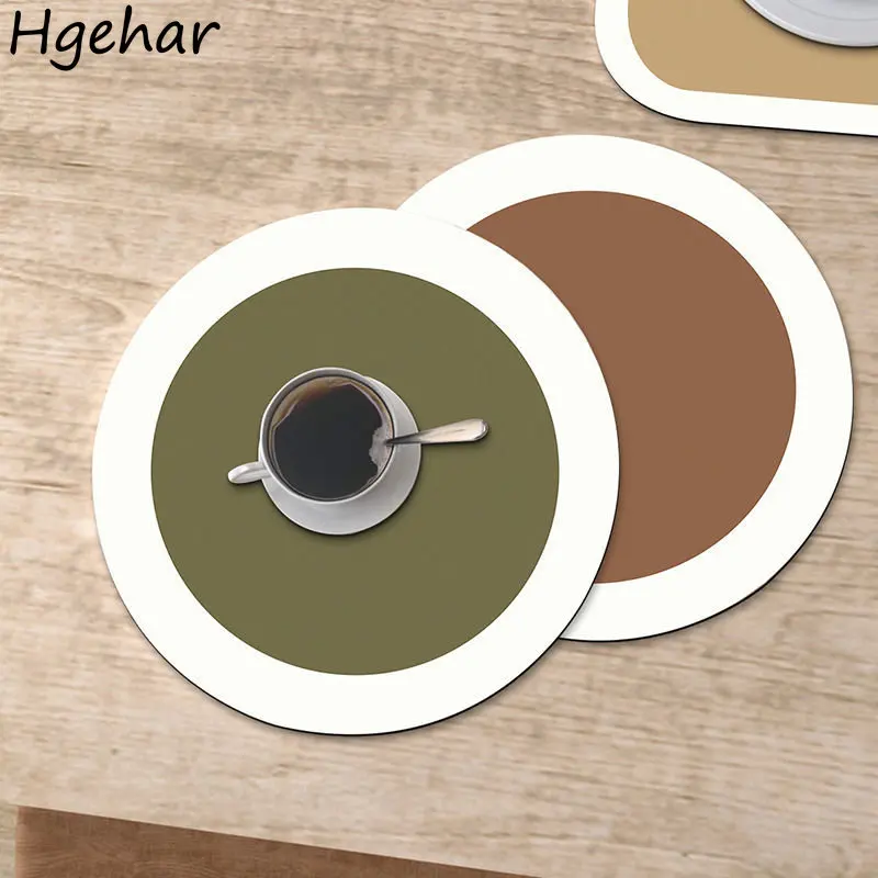 PVC Tea Mat Non-slip Waterproof Oil-proof Household Coffee Cup Mats Heat-resistant Drinks Placemat Dining Table Decor Restaurant