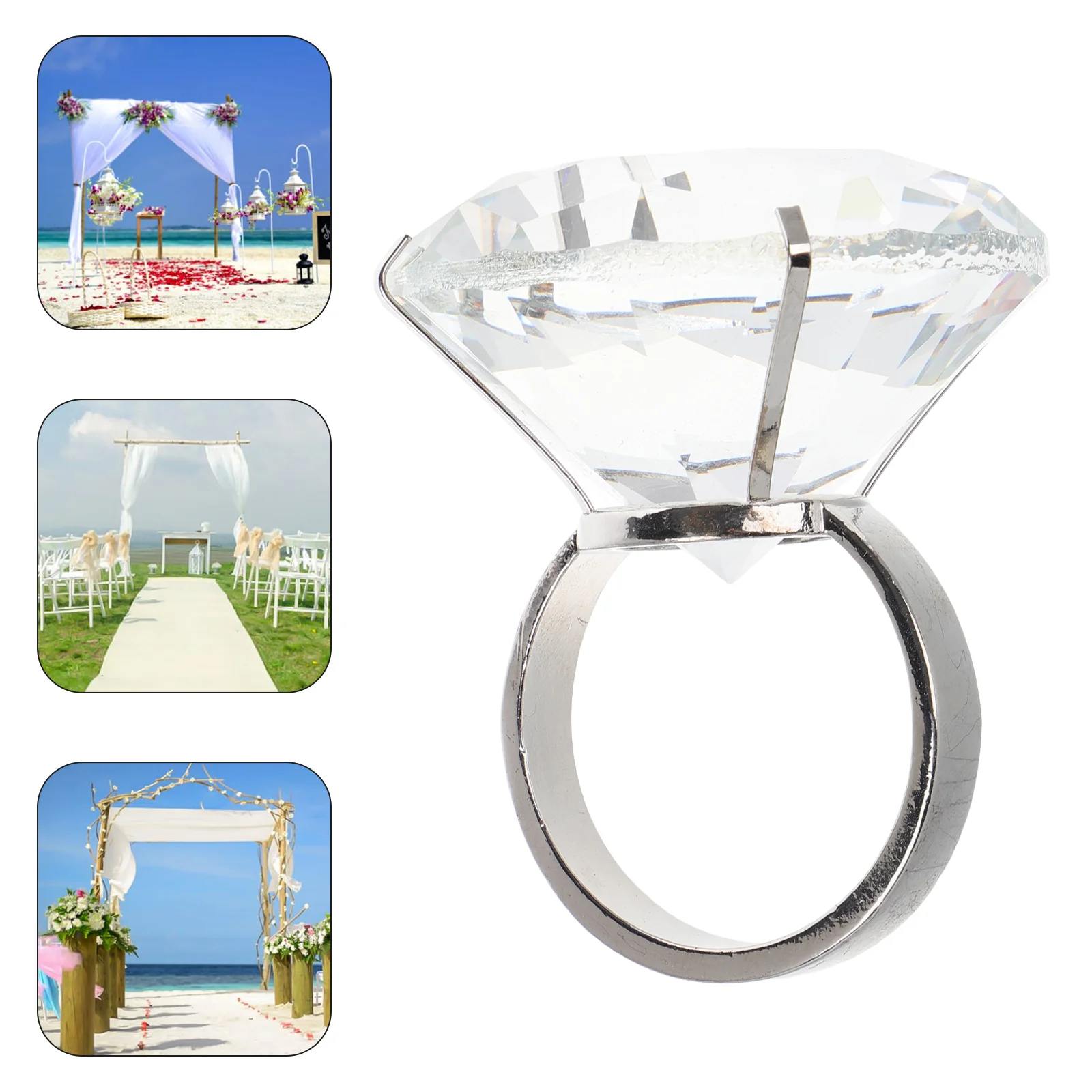 

Commemorate Diamond Ring Wedding Anniversary Party Supplies Glass Props Simulated Rings