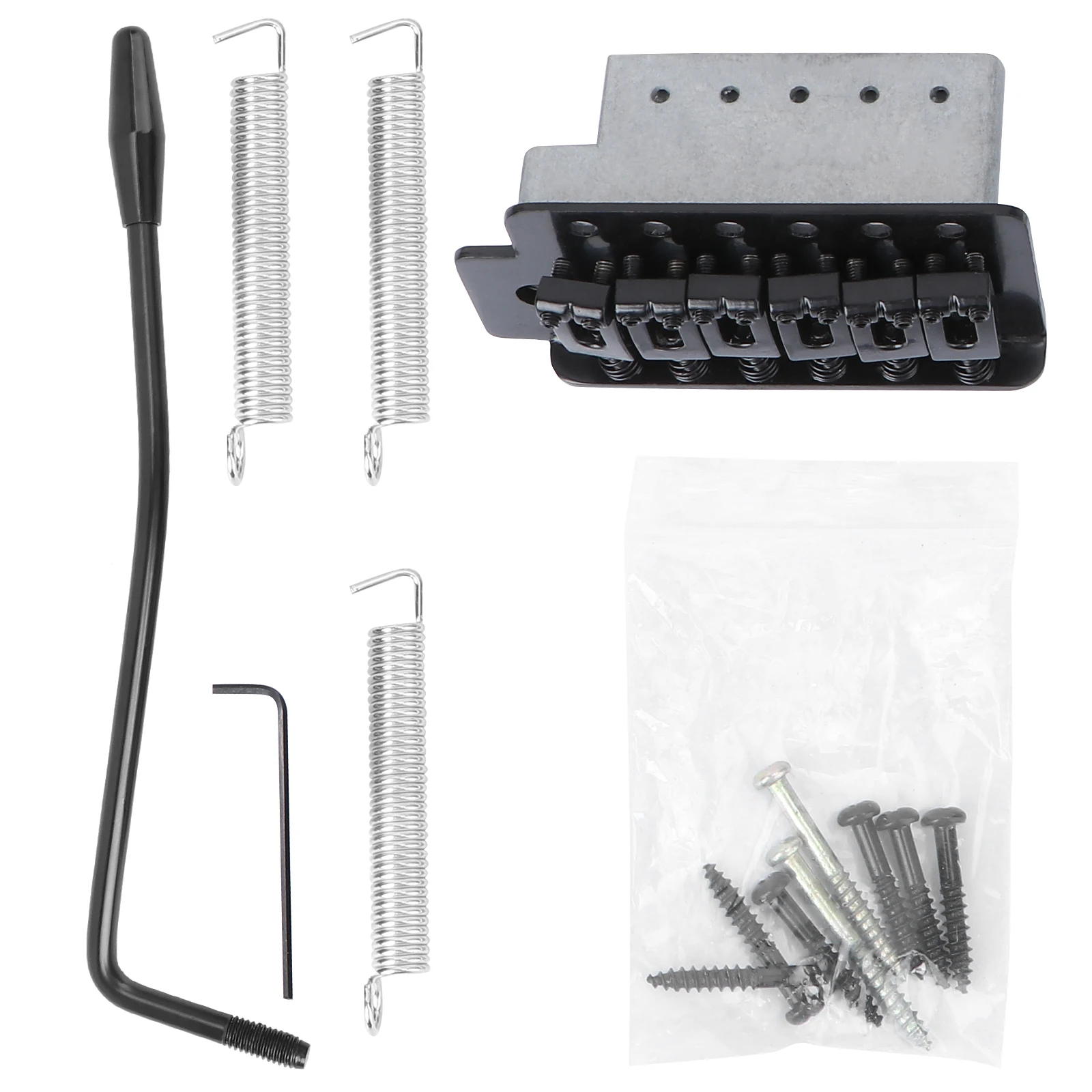 

Black Bridge Set Left Handed Guitar Parts Electric Accessories Single Tremolo 6 String Metal Finish Quality Testing