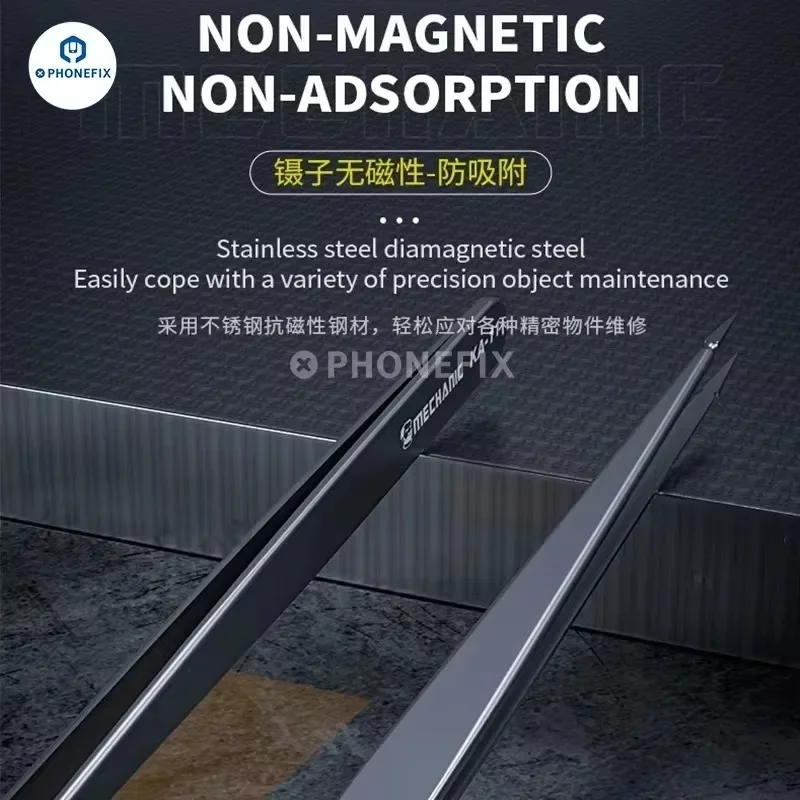 メカニック-超鋭利なマイクロピンセット、KA-11精度ミクロン、マイクロメートルチップ、非磁性フライジャンピングワイヤー、電子電話修理ピンセット