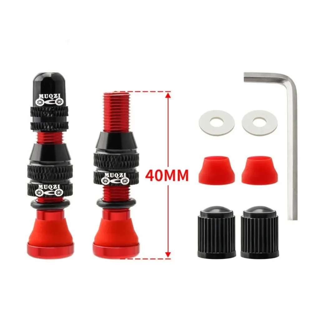 

1 Set 40mm/60mm Bike Schrader Valve with Wrench Aluminum Alloy Tubeless Tire Valves Brass Core Sealant Compatible