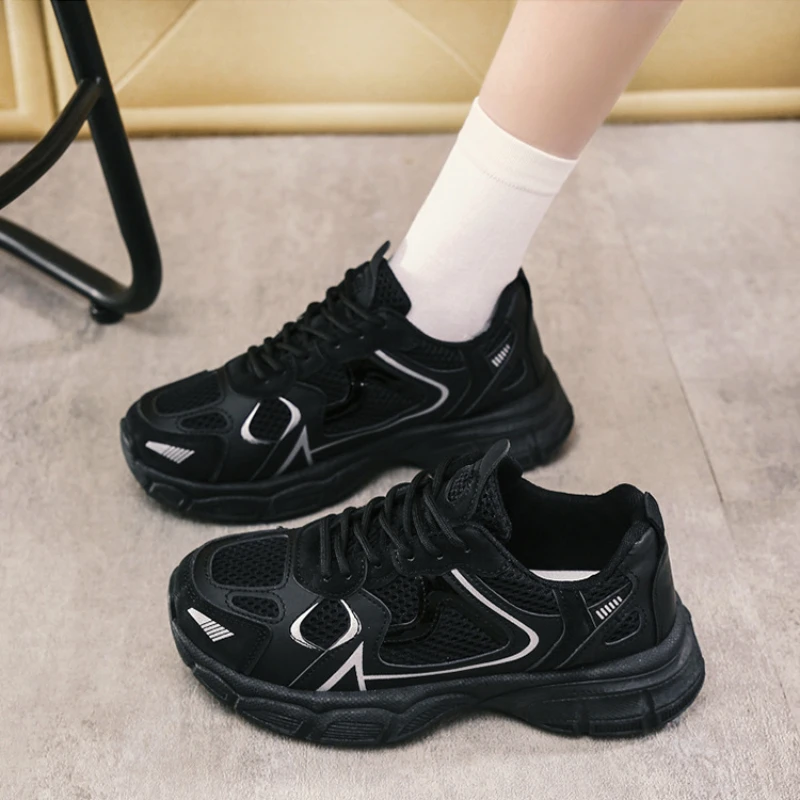 Running Sneakers Women Breathable Anti-slip Outdoor Fashion Casual Shoes 2023new All-match Thick Bottom Women Shoes Autumntime