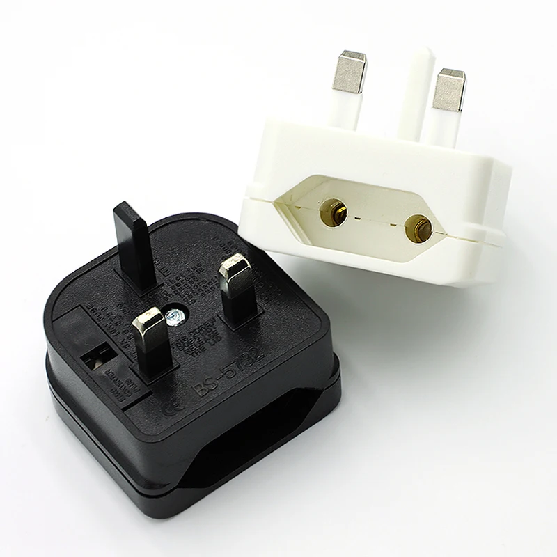 UK Plug Adapter European Euro To British Power Adapter Type G Plug With Fuse EU To UK Travel Adapter AC Power Cord Socket Outlet