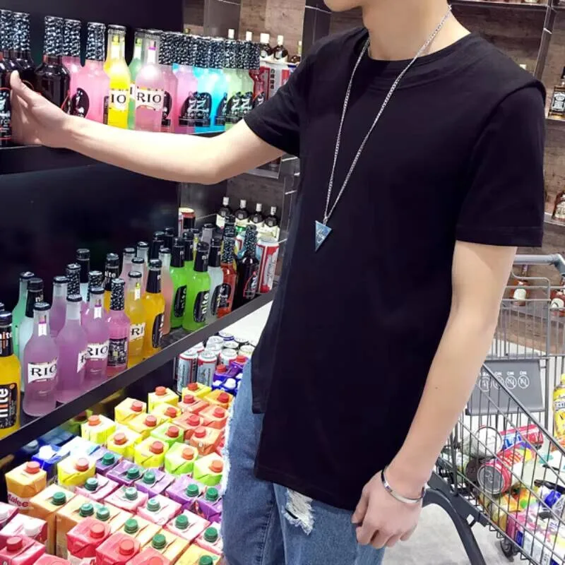 

Stylist Asymmetrical Hair Design Men's Summer Irregular New Personality Fashion Men's T-Shirt Hip-Hop Large Top