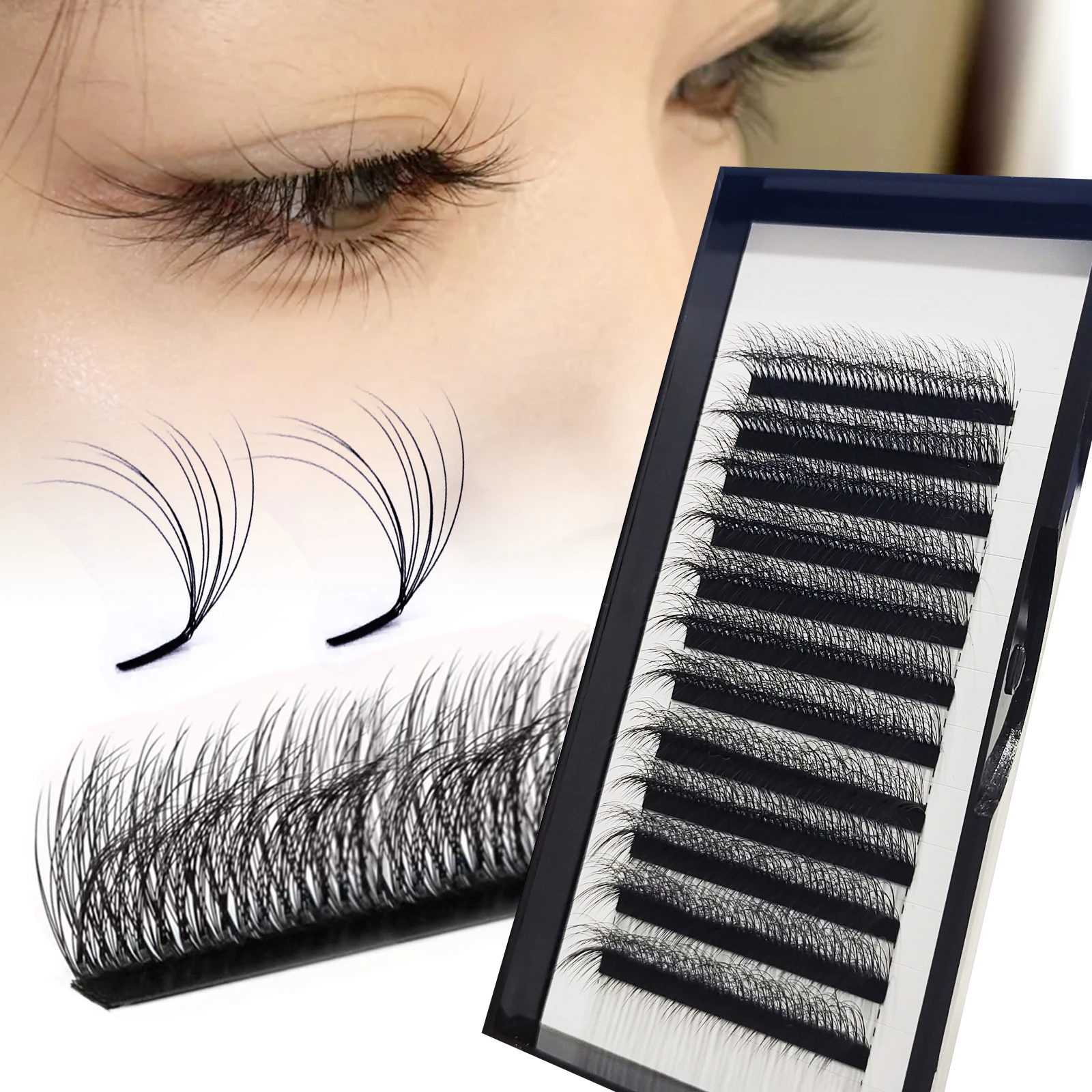 Honey Eyelash 5D Wielowarstwowe przedłużanie rzęs Opuchlizna Puszyste rzęsy Naturalnie 0,07 LC 8-15 mm Przedłużanie rzęs
