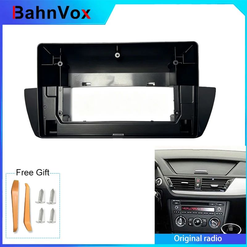 9 inch Android Car Radio frame for BMW X1 E84 2009-2013 2din Stereo GPS Fascia bezel Panel Adapter wire harness