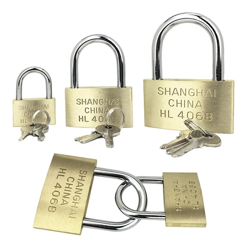 Copper Padlock  Small Locks for Luggage Case Locker Home Improvement Hardware 20mm 25mm 30mm 40mm 50mm Include 3Keys