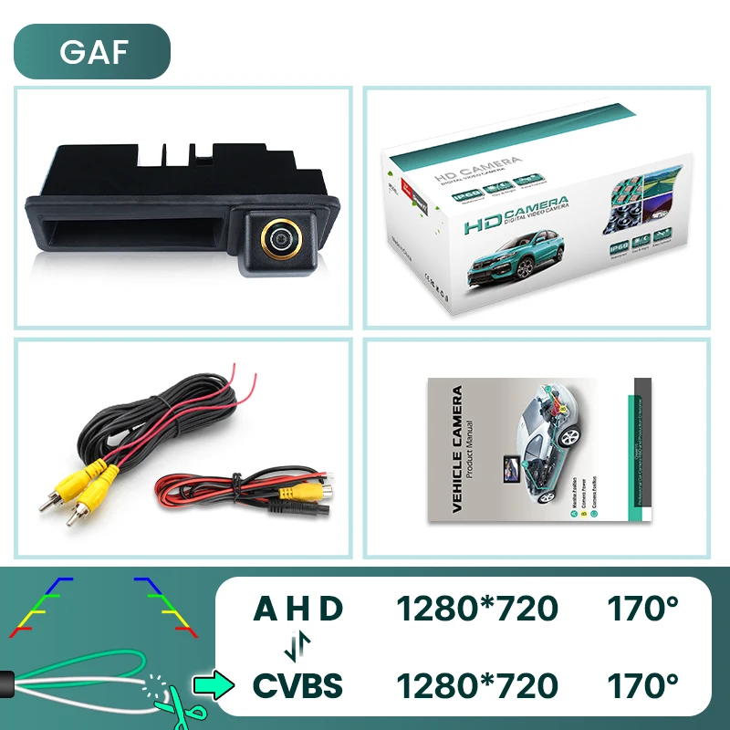 Grün Y i 170 ° AHD 1080P Auto Rückansicht Kamera für Audi A3 8P A6 C6 A1 Q7 A4 B7 B6 S5 A6L Q5 Nachtsicht Reverse Rückfahr Fahrzeug