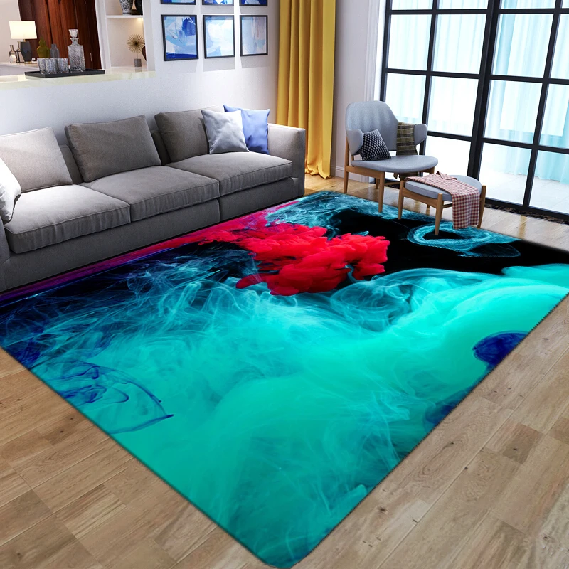 

Psychedelic Smoke 3D Printing Carpet Kids Bedroom Play Mat Sofa Child Gamer Large Carpets for Living Room Anti-slip Area Rugs