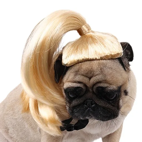 New pet wig universal wig for cats and dogs pet supplies Christmas Halloween funny cute high horse