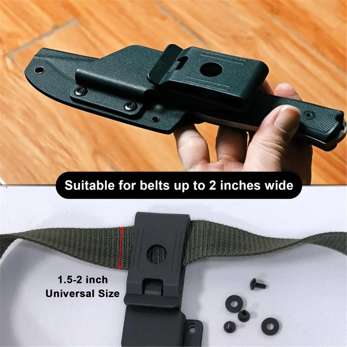 PHONE&GEAR 2pcs Waist Belt Clip for Sheath DIY Tool Portable Outdoor Knife Sheath Back Clip Accessory Complete