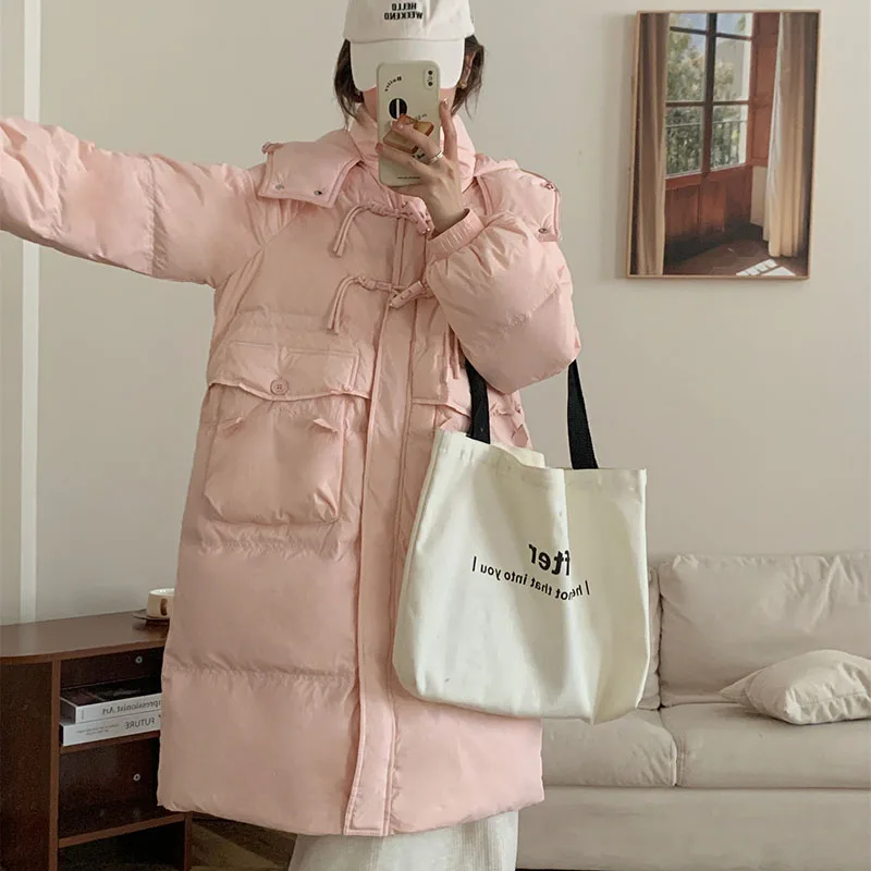 ไม้ไผ่หวาน Casp Overcoat 2024 แฟชั่นฤดูหนาว WARM Hooded เป็ดสีขาวลงเสื้อแจ็คเก็ตคุณภาพสูงผู้หญิงลงเสื้อแจ็คเก็ตผู้หญิง H119