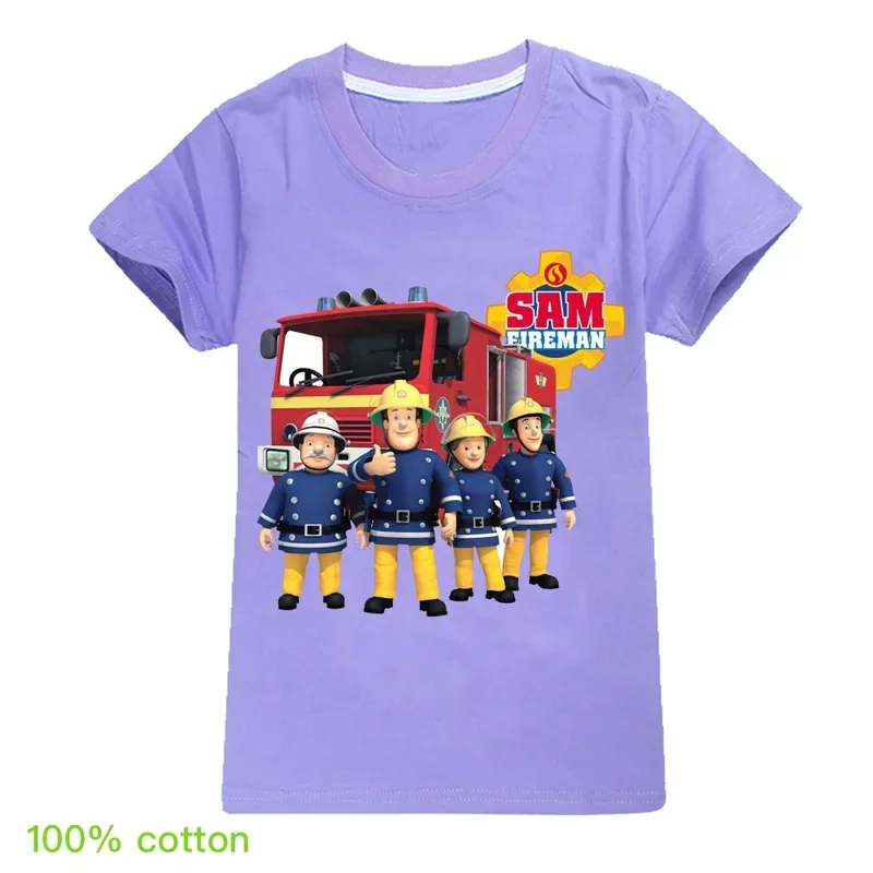 Newest fireworks Sam camiseta kids summer clothes junior boys short sleeve tops baby girls pure cotton T-shirts children clothin