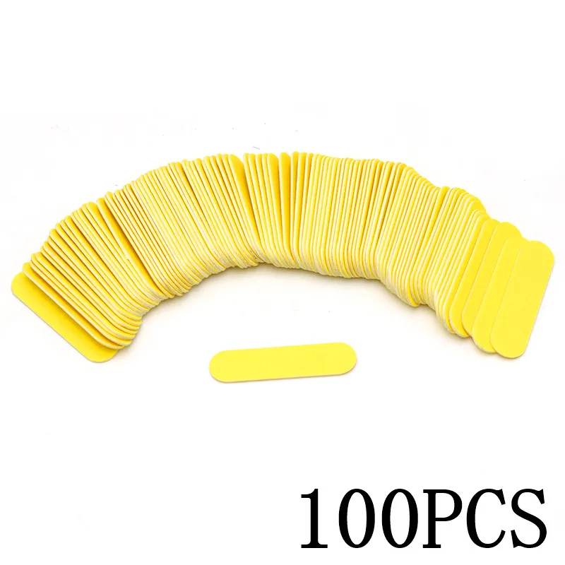 100Pcs/Lot Pink Mini Nail Files Art Tools Artificial Sander Paper Buffers Disposable Cuticle Remover Buffers Slim Crescent Grit - 图片 12