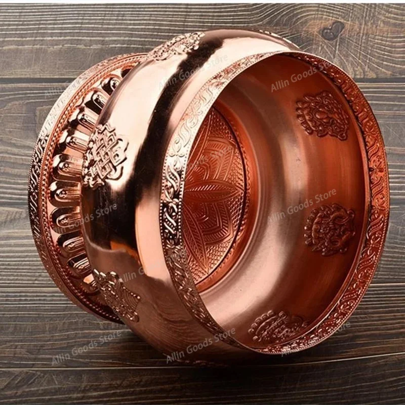 Tibetan Copper Ritual Vessel, Handicraft Offering Ornament, Desktop Collectible Gift