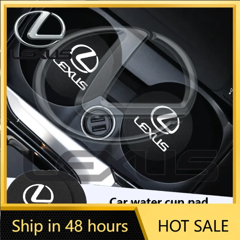 

Новые горячие стикеры для интерьера 2026 года, 2 шт., автомобильные подставки для стаканов из ПВХ с логотипом, противоскользящие коврики-подставки для Lexus FSPORT LBX NX RX 350h 450