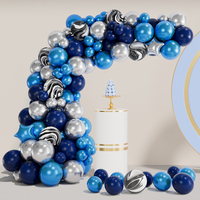 63pcs Blue Balloon Garland Arch Kit Vibrant Latex Decor For Birthday Graduation Wedding Shower Balloons For Party