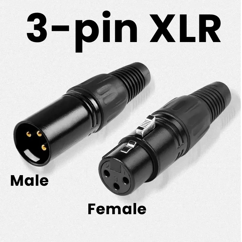 

3Pin XLR Connector 1Pair 2Pair Male & Female MIC Snake Plug Cable Adapters Microphone Audio Socket for High Conductivity