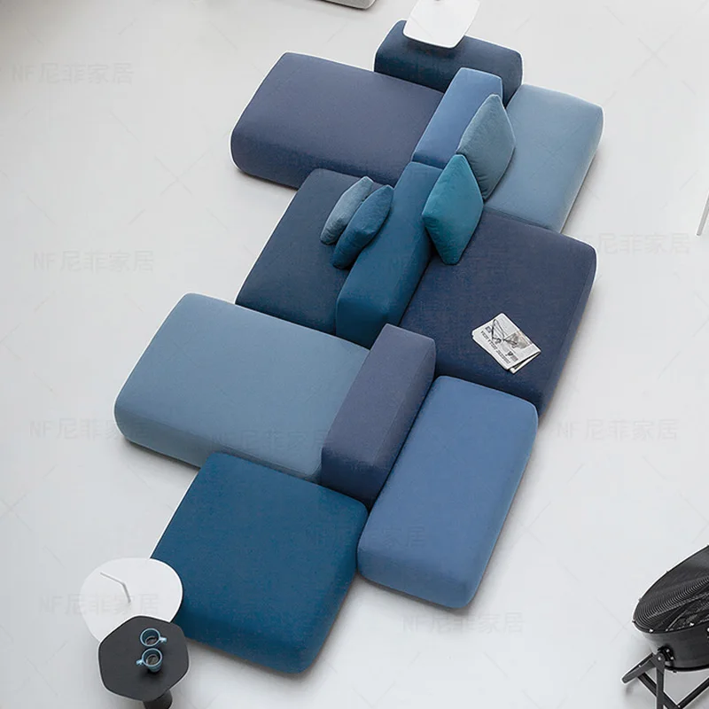 Office area, studio, exhibition hall, rest area, back-to-back, double-sided sofa, living room, both sides can sit and lie down