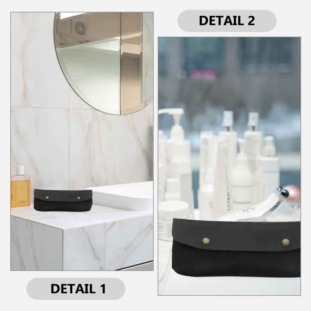 

2Pcs PU Makeup Brush Holders Portable Travel Brush Bags Small Pencil Pouches Lightweight Organizer