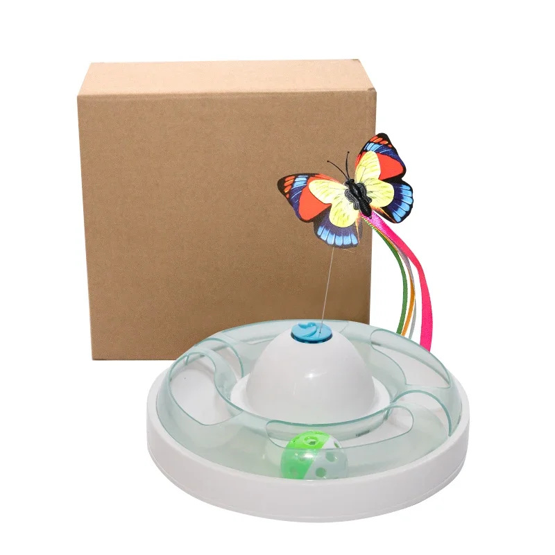 Manufacturer Wholesale Electric Smart Cat Round Toy With Butterfly