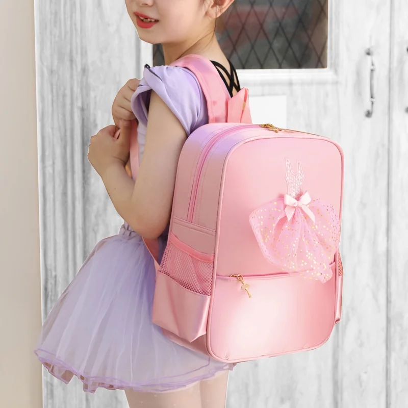 Primary Children Fashion Latin Ballet Cute School Bags 2023 New Sweet Girls Princess Bow-knot Dance Backpacks Drop Shipping
