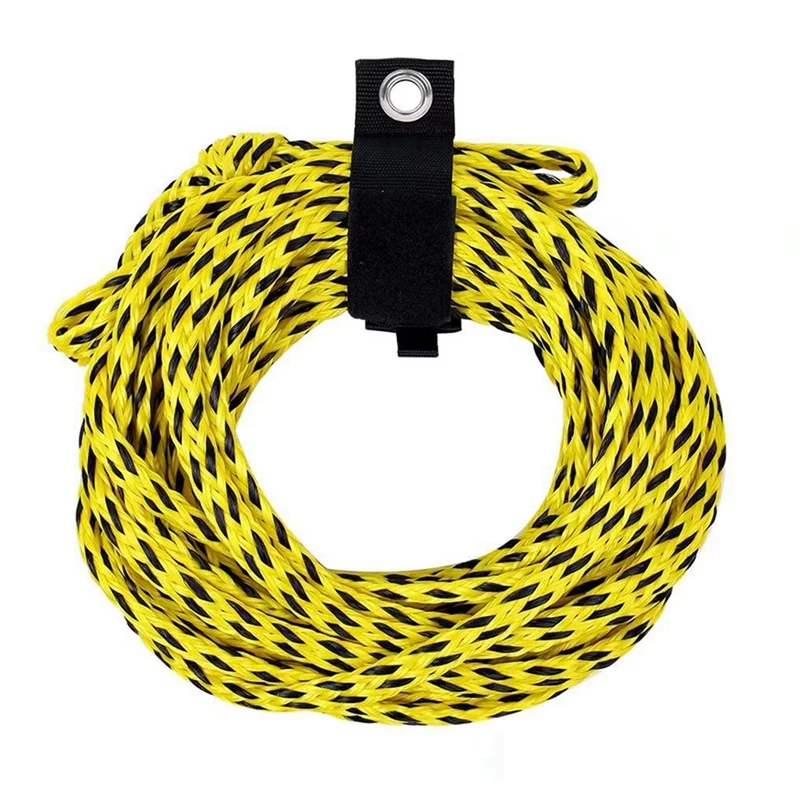 1 Piece Tow Rope For Tubing 1 Sections Boat Tow Rope 1-6 Person Heavy Duty 6K Tube Ropes For Tubing With Storage Bag