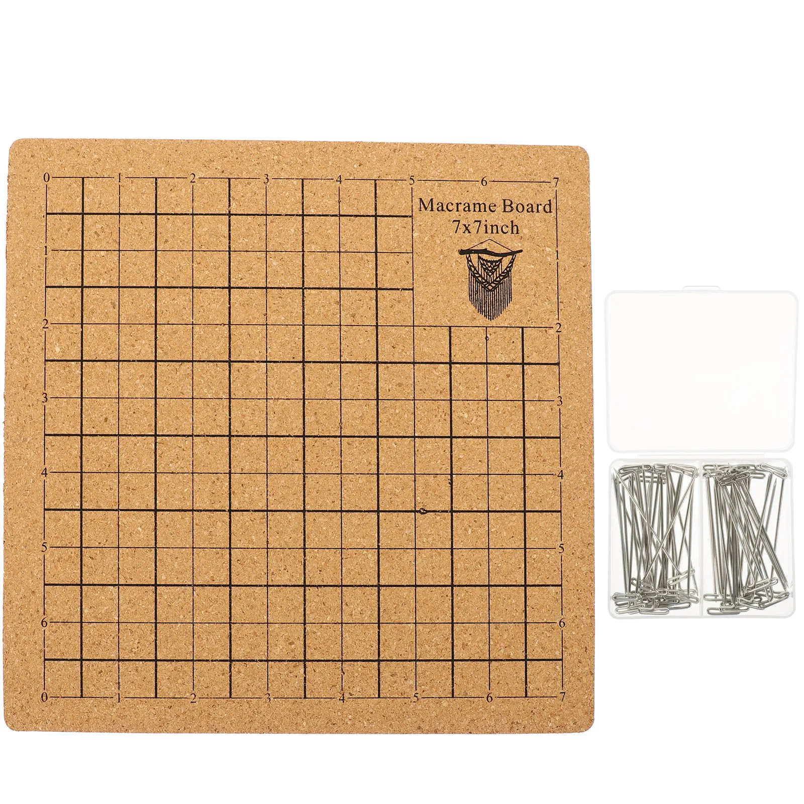 

1Set Macrame Board and Pin Set Fine Workmanship Cork Board for Knotting Weaving Jewelry Making DIY Craft Tools Kit