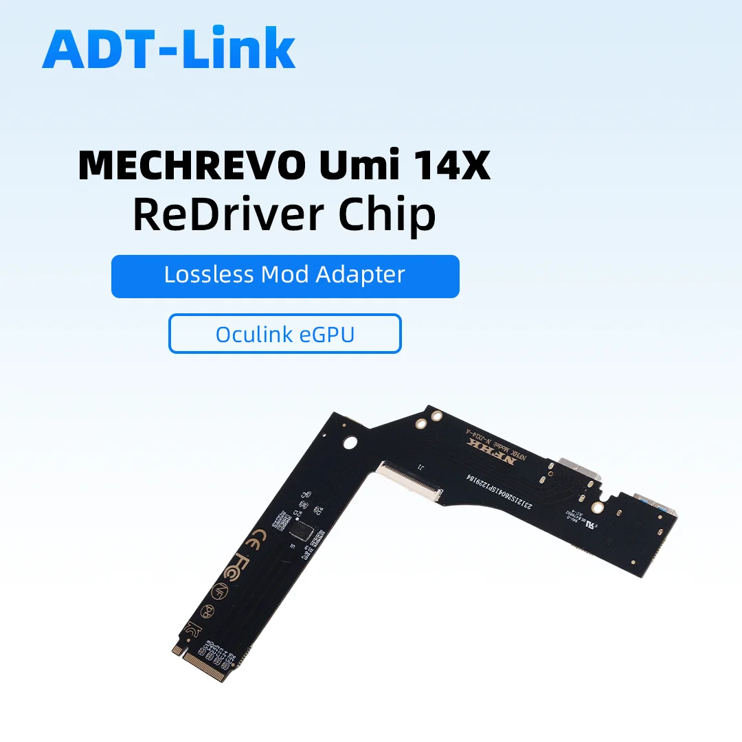 M.2 to OCuLink eGPU Adapter w/ ReDriver Chip for Mechrevo Unbounded 14X 2024/2025, No-Damage DIY Mod Board for External GPU Dock