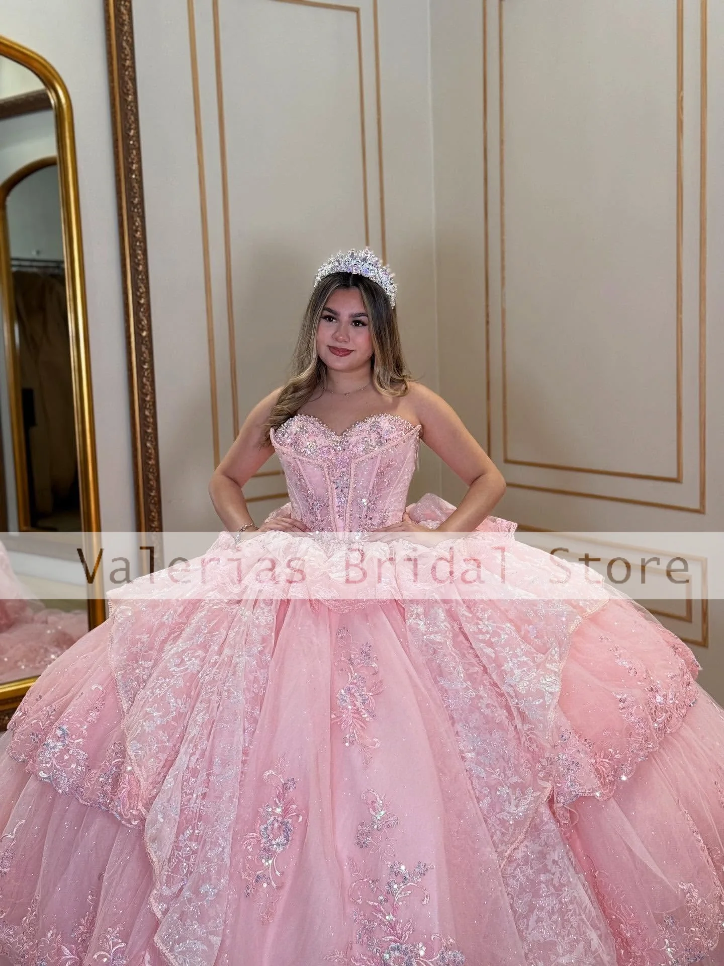 Robe De Quinceanera rose, robe De bal en dentelle, avec des appliques De perles, Corset, douce 16 ans, robe De fête d'anniversaire personnalisée