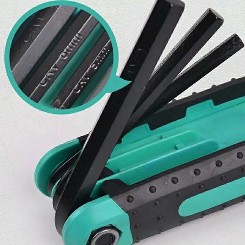 Chiave esagonale pieghevole 8X/Set Set di chiavi portatili Utensili manuali automatici Chiavi esagonali pieghevoli per l'allentamento domestico Costruzione
