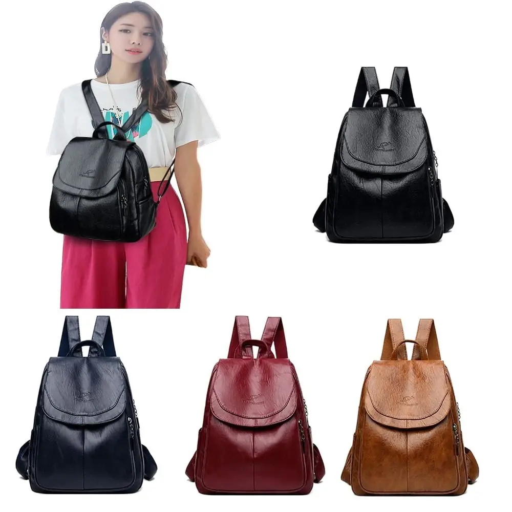 School Bags PU Leather Backpack Fashion Large Capacity Knapsack Luxury Handbags for Children