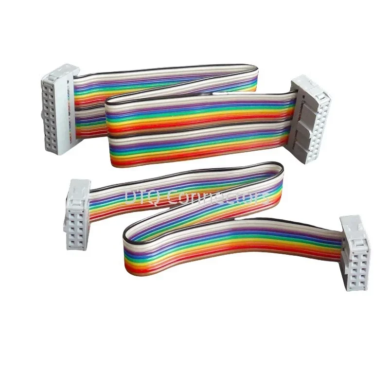 2.54mm FC pressure head gray white colored ribbon cable IDC ribbon cable co directional JTAG/AVR download connection cable