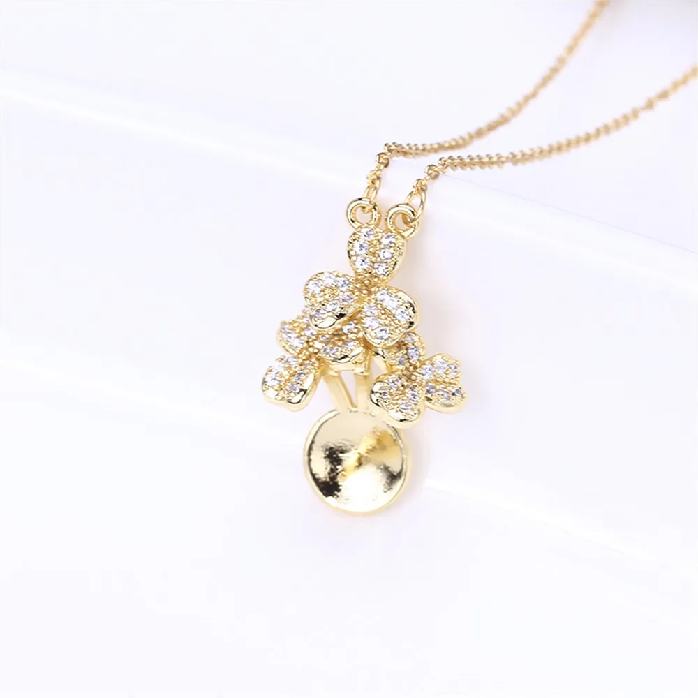 Domestic 14k Gold Coated Electroplated Genuine Gold Palace Style Pearl Pendant DIY Accessories for Empty Women