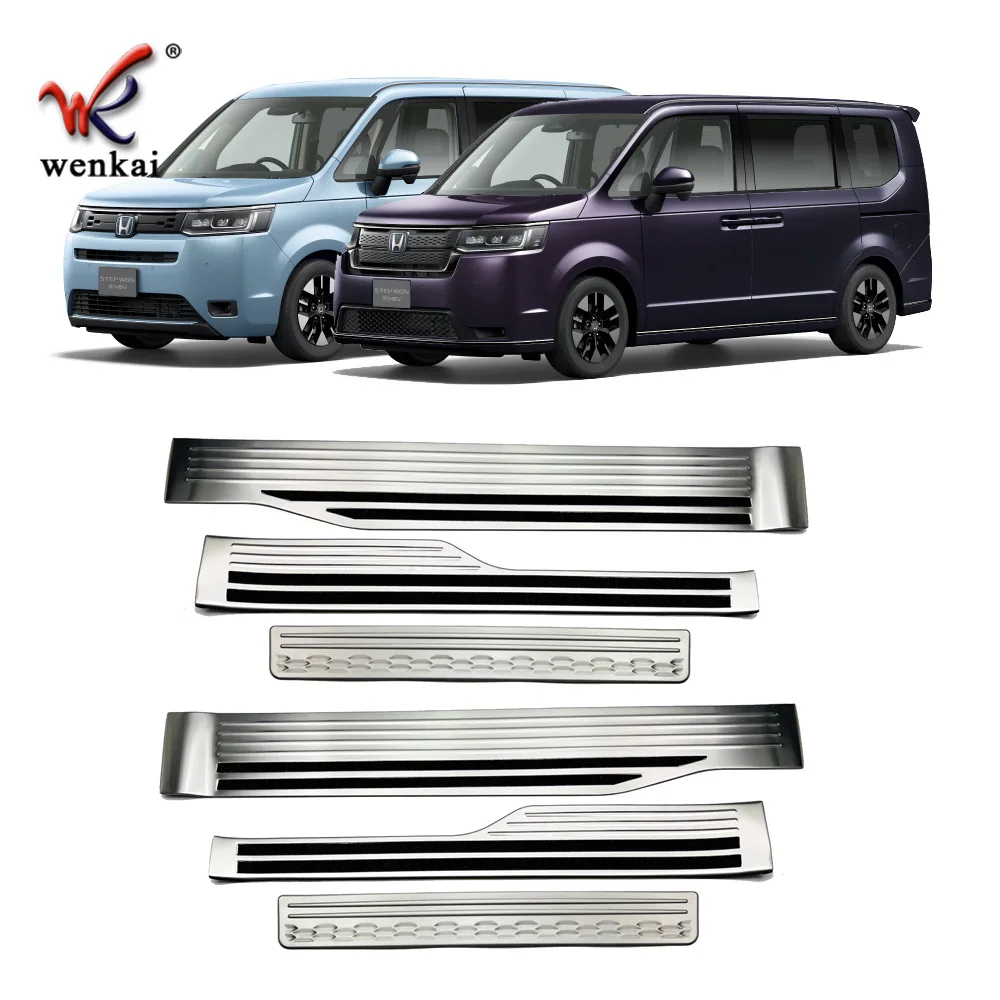 For Honda Stepwgn 2023 Stainless Steel Welcome Foot Pedal Door Sill Plate Car Accessories 6pcs/set