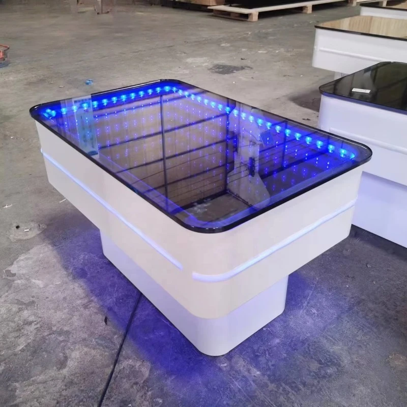 Outdoor Bar Coffee Table Nightclub Furniture 3d Interior Design Light Emitting Diode Infinity Mirror Effect