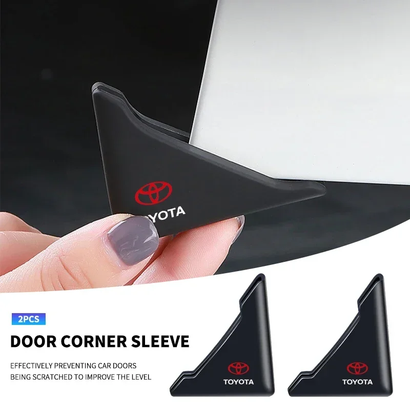 2pcs Car Door Corner Silicone Anti-Scratch Anti-bump Protection Stickers For Toyota Camry RAV4 C-HR Corolla Yaris Prado CROWM