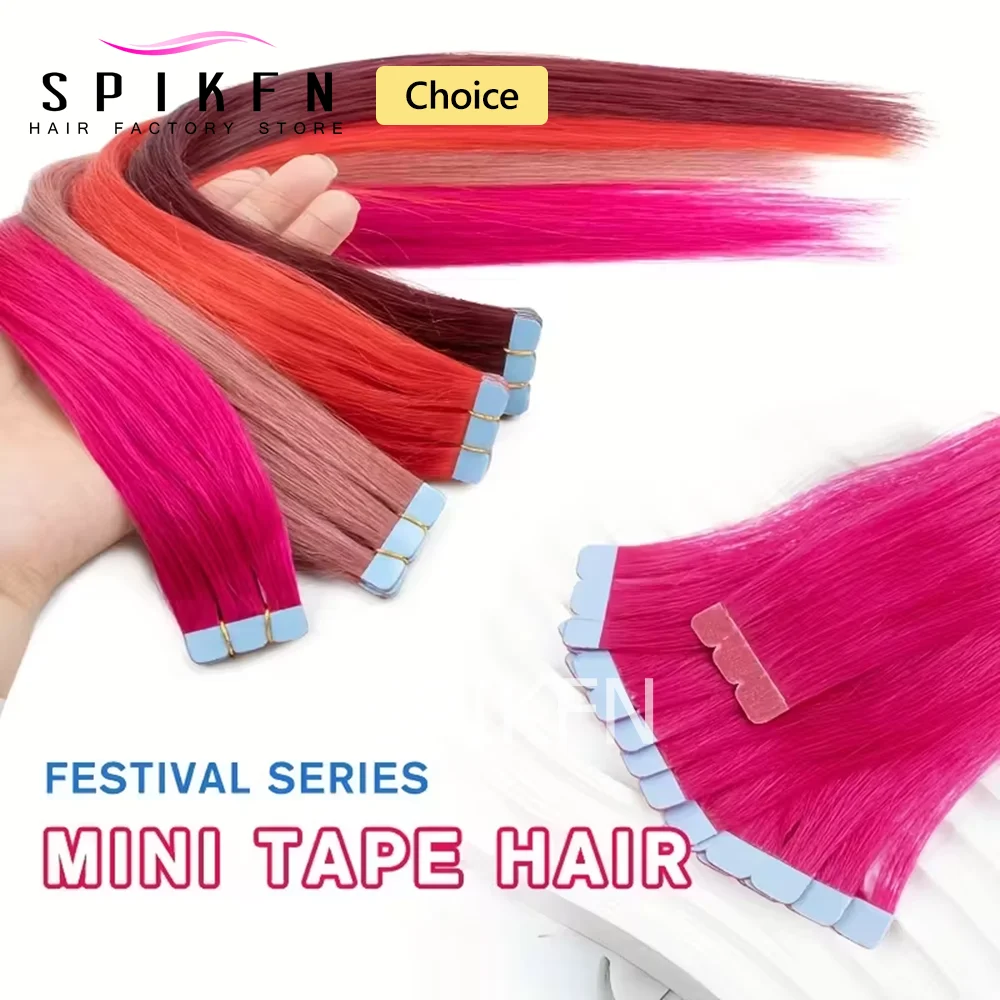 

Ярко-красная мини-лента для наращивания человеческих волос, 12 дюймов, 16 дюймов, 20 дюймов, натуральные прямые бесшовные микро-ленты для волос, 10 шт./упак., для волос Outlet