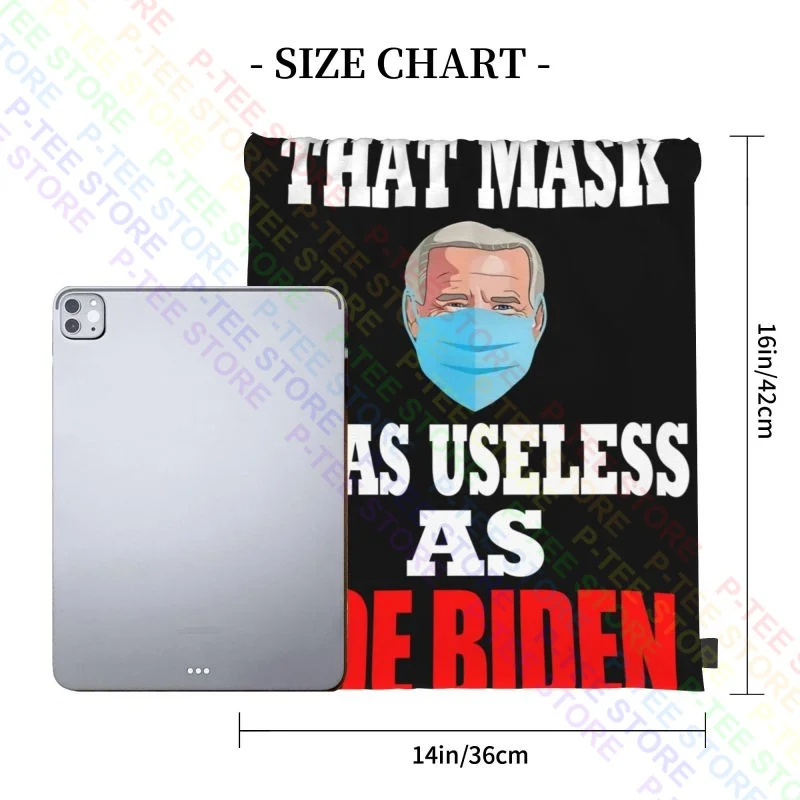 Anti Biden 2021 That Mask Is As Useless As Joe Biden Drawstring Bags Gym Bag Gym Personalised