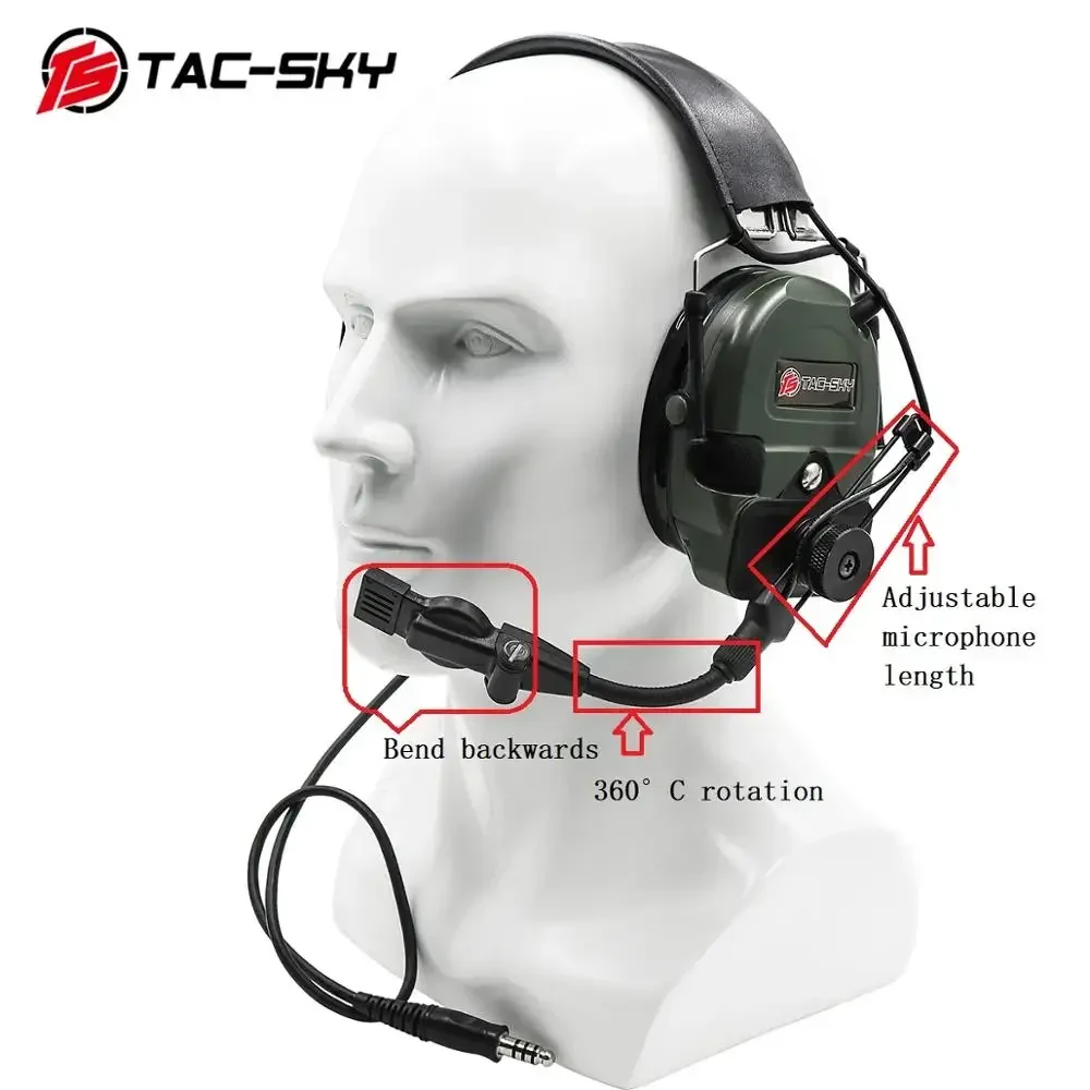 TAC-SKY Tactical Airsoft Sport Hunting Noise Cancelling Pickup Outdoor Sports Tactical Headset TCI LIBERATOR 1 Silicone Headset