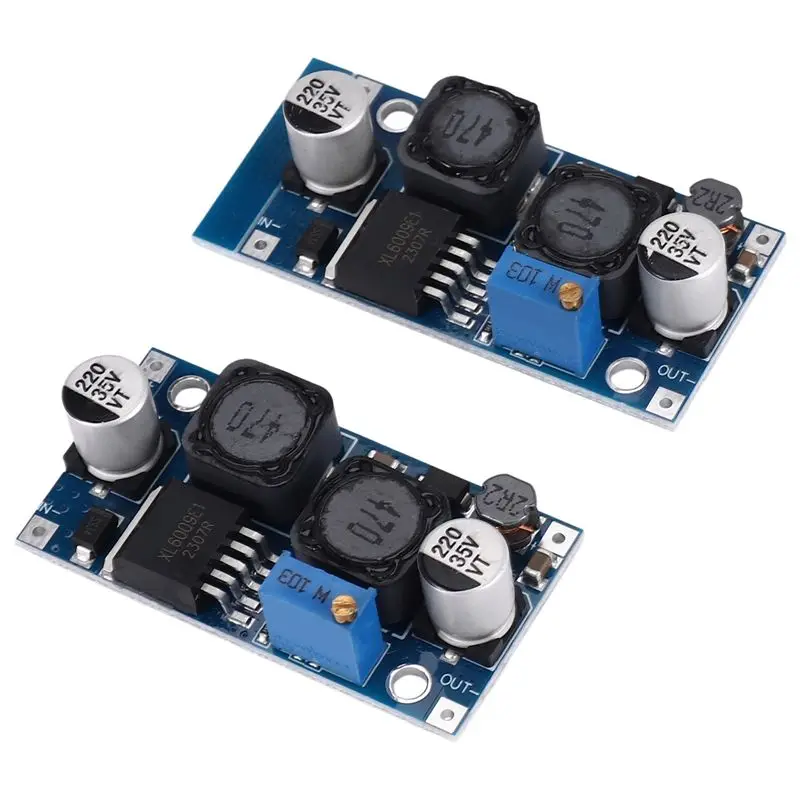 A84E-2Pcs Adjustable DC-DC Buck Boost Converter Automatic Wide Voltage Regulator XL6009 Voltage Module