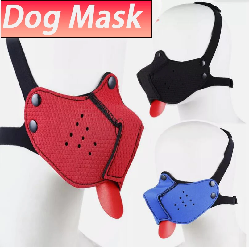 

Puppy Play Dog Hood Mask Bdsm Bondage Slave Pet Roleplay Party Pup Half Face Mask with Detachable Nose Sex Toys for Couples 18+