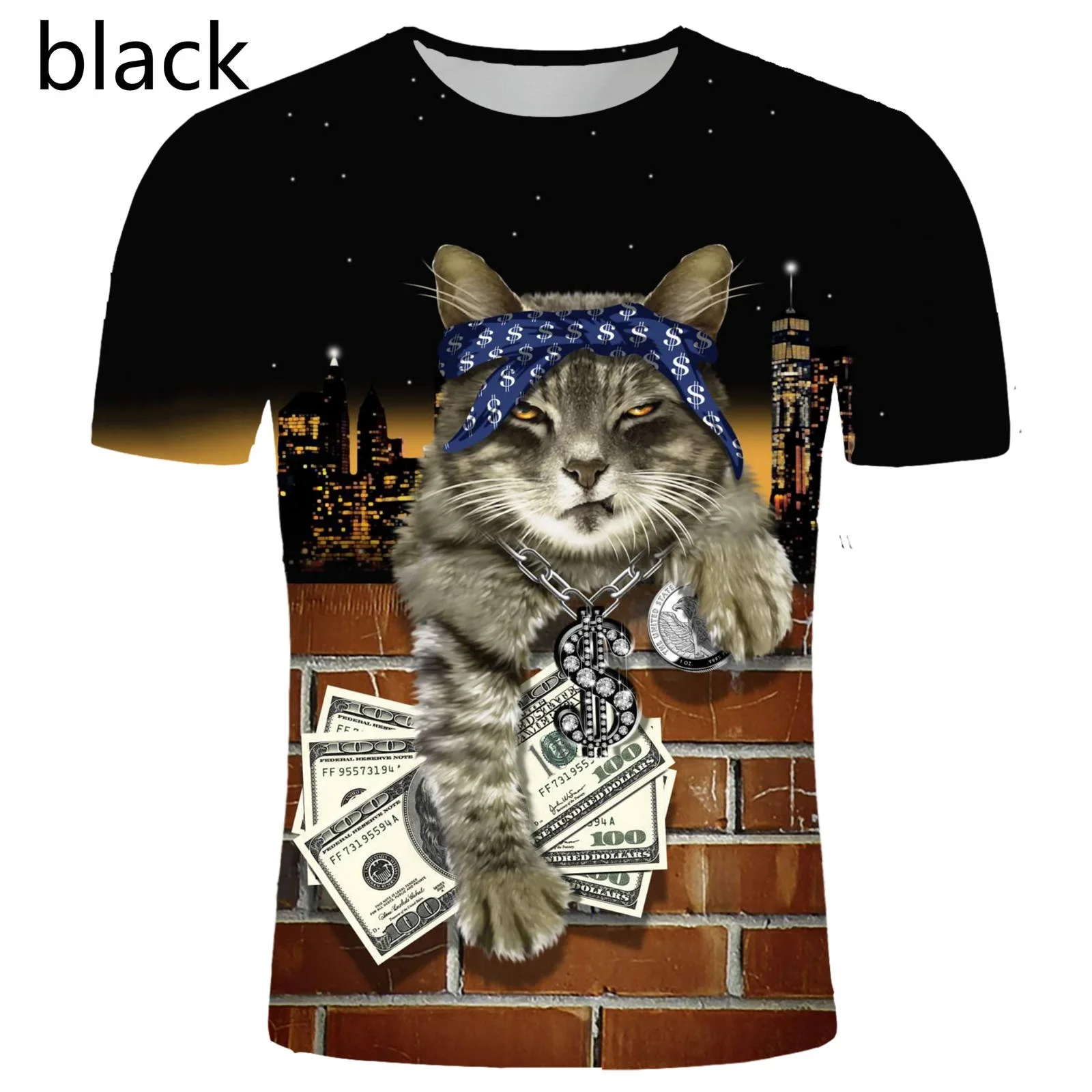 Fashion 3d Print Dreamy Cute Cat Designed Summer T Shirt Men/Women Couples T-shirt Animal Tops Tees