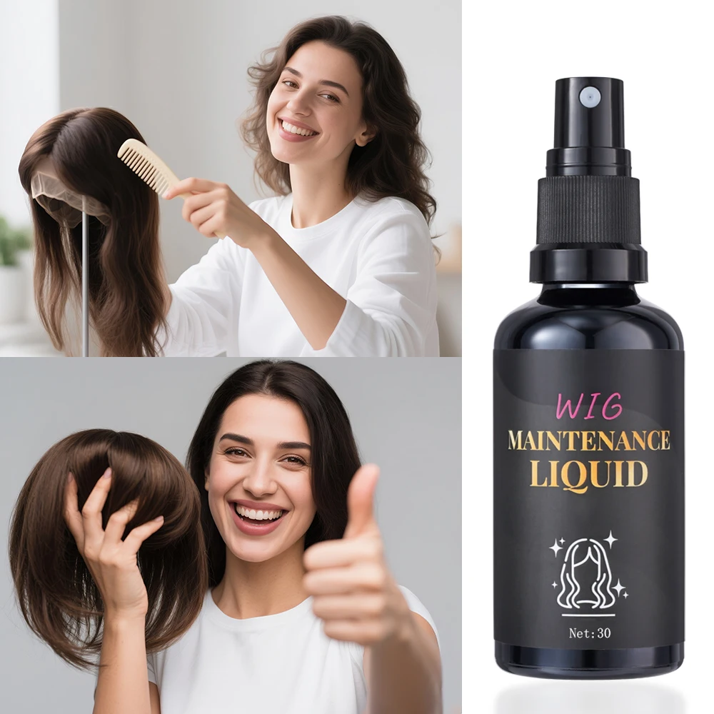 Wig Care Spray Anti-Frizz Leave-in Conditioner for Human Hair Wig Moisturizing Smoothing Detangler Spray for Synthetic Lace Wig