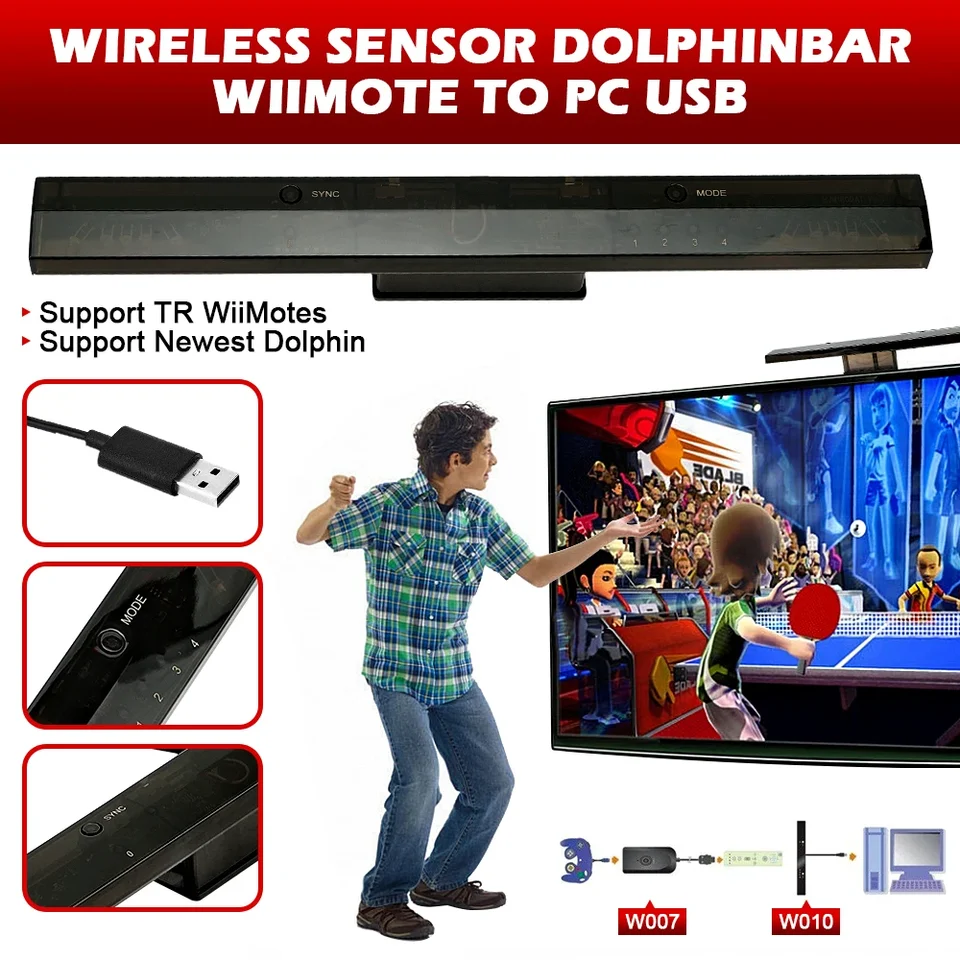 NEW MayFlash Wireless Sensor Dolphin Bar for Wii Remote Plus