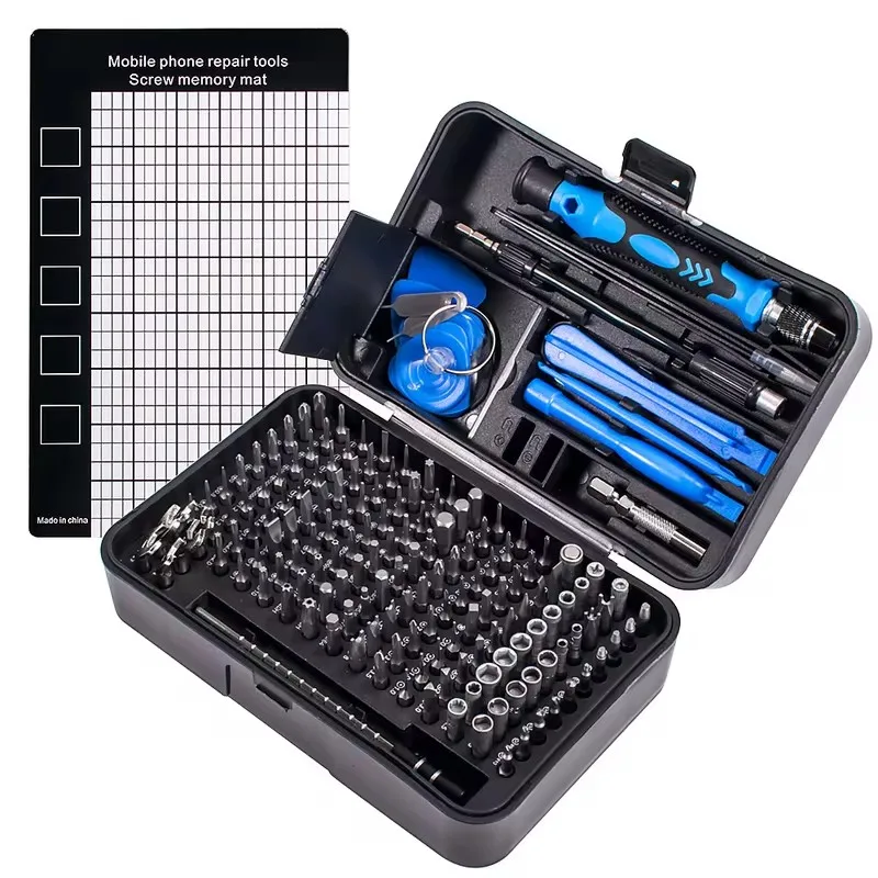 170 pcs CR-V Steel Screwdriver Bit Set with Torx, Hex & Precision Tips for Mobile Device Maintenance
