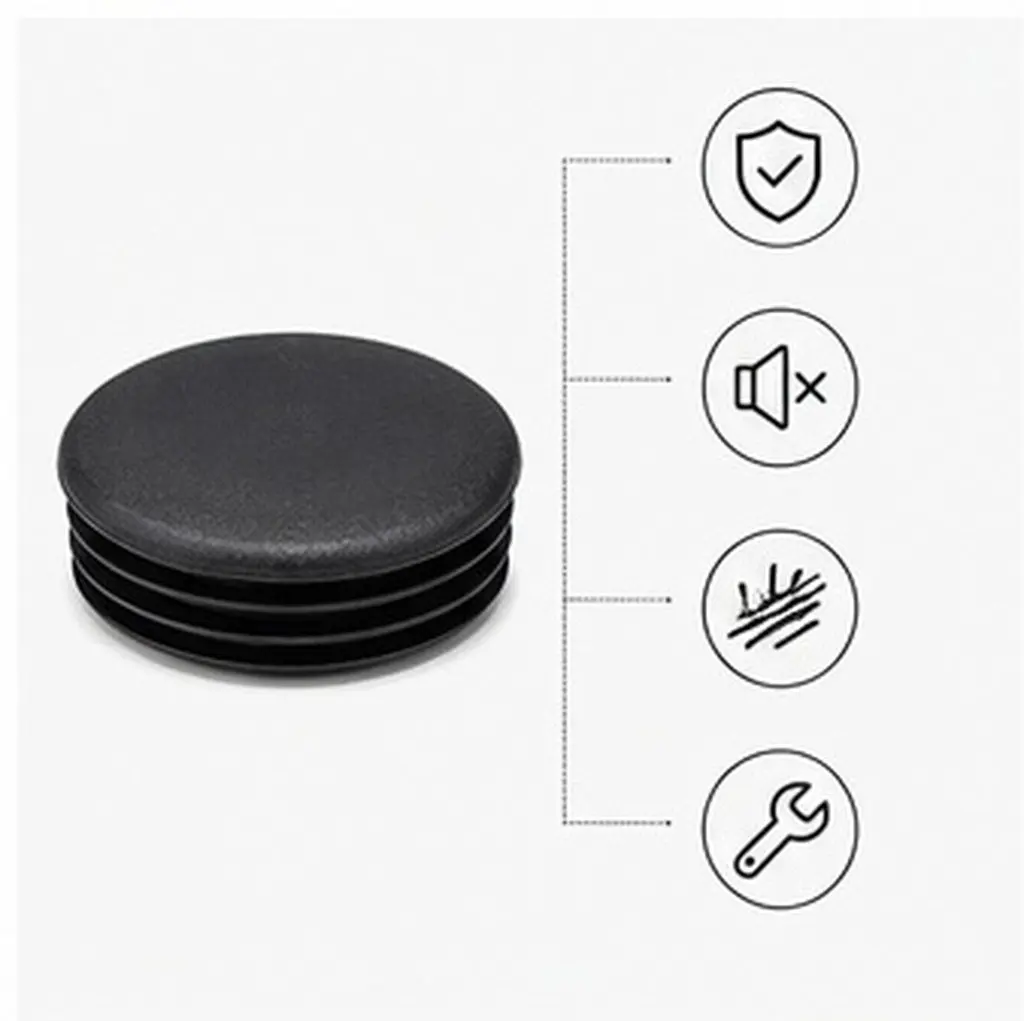 10Pcs Plastic Tube Block Round Plug Furniture Inner Stopper Secure Fixation Noise Reduction Floor Scratch Prevention