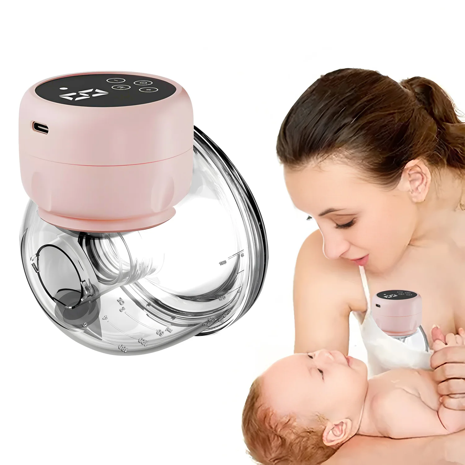 Wearable Electric Breast Pump – Portable Hands-Free Milk Collector,Comfortable Breastmilk Extraction, Rechargeable & Leak-Proof