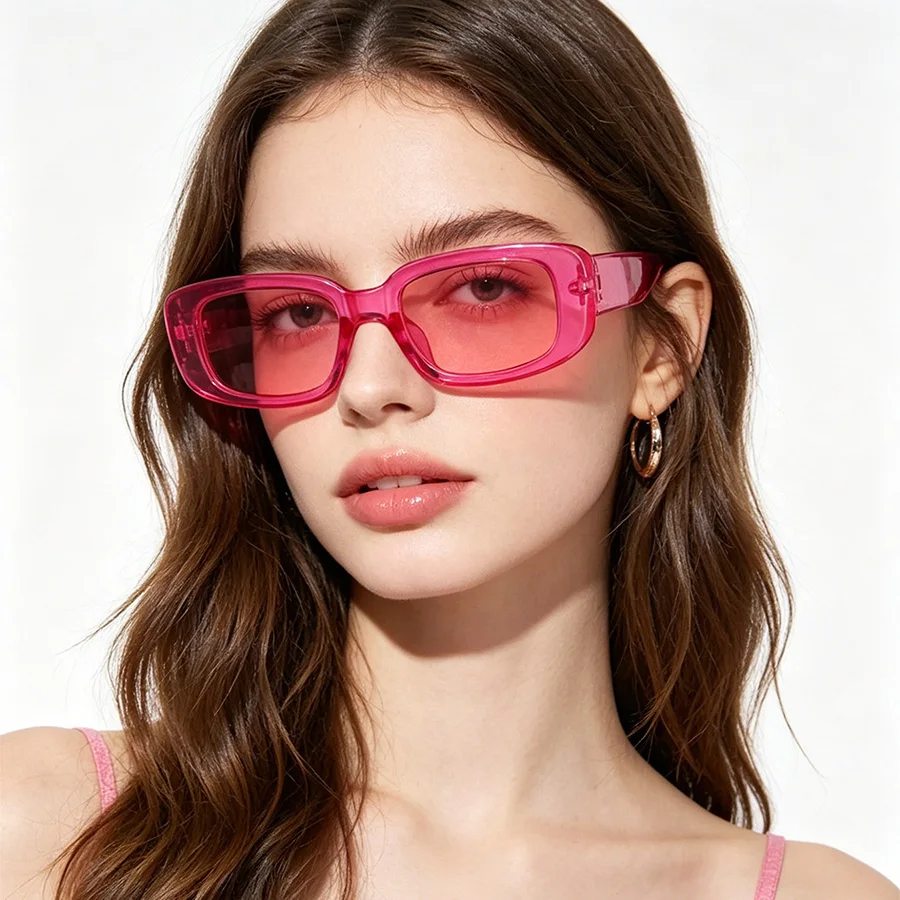 28PCS Y2K Classic Colorful Stripe Design New Model Eyewear Fashion Brand Designer Small Rectangle Beach daily Casual Sun Glasses